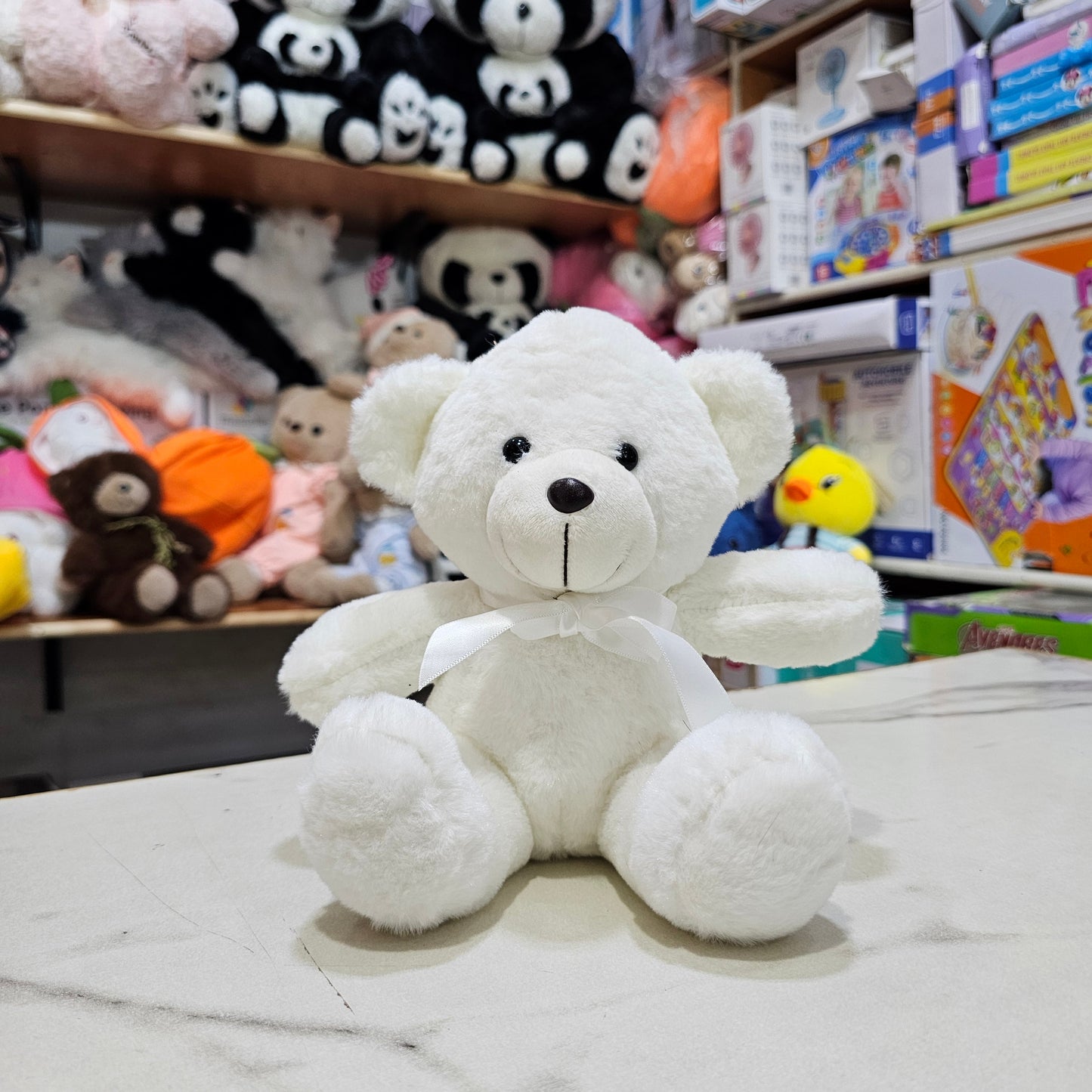 White Teddy Bear – 20cm Plush Toy | Golu Baby