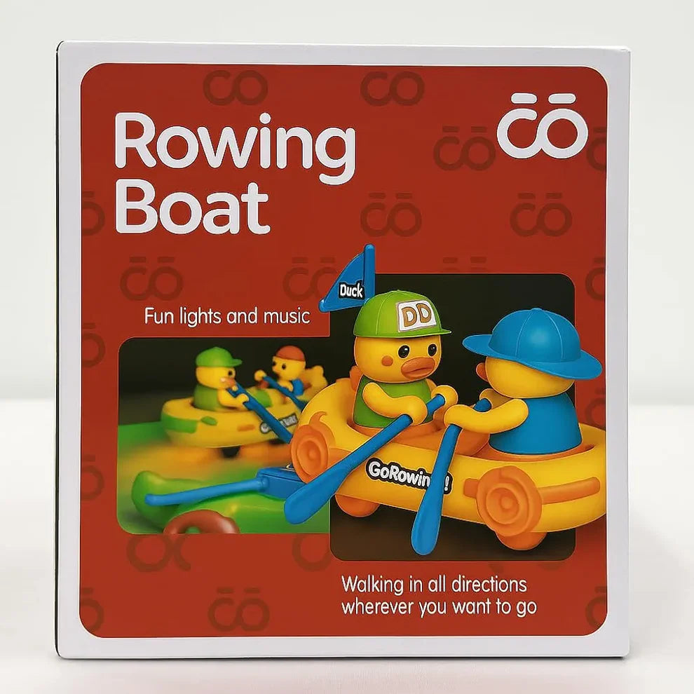 Bump & Go Duck Boat Toy with Music & Lights | Golu Baby