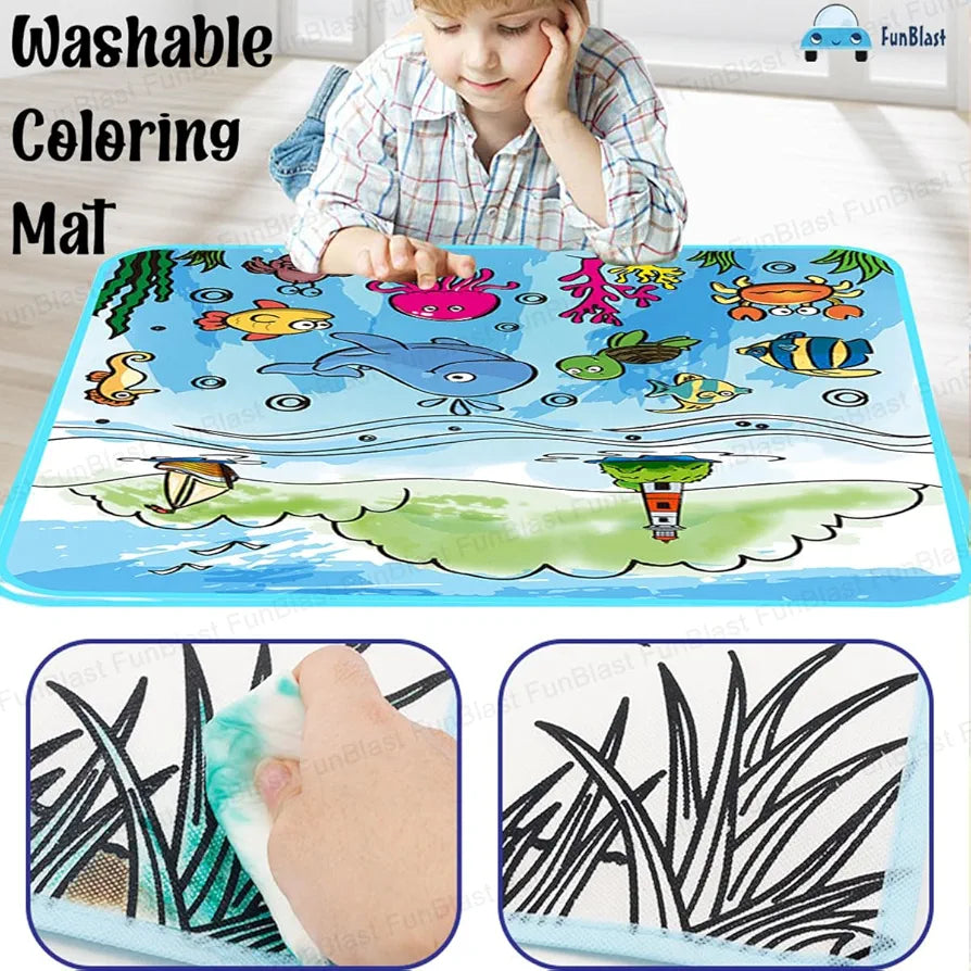 Kids’ Painting Mat with Colors – Easy Washable & Reusable | Golu Baby