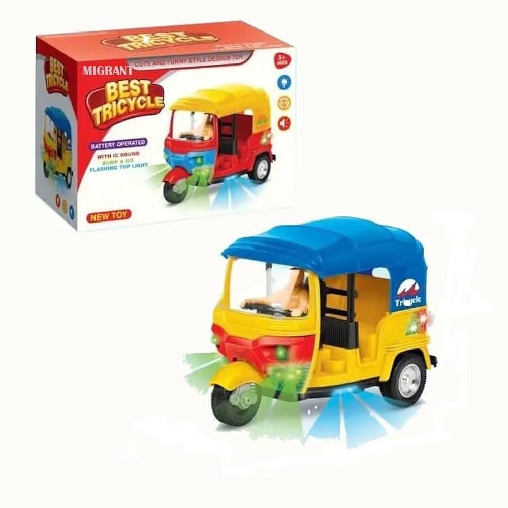 Best Kids Tricycle | Sound, Pump & Flashing Top Light - Golu Baby