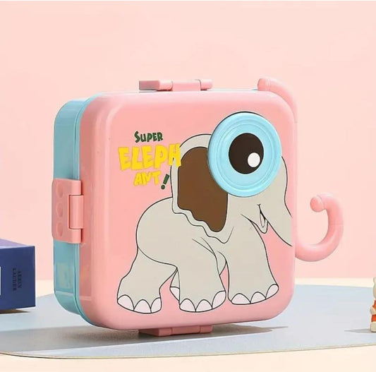 🐘 Super Elephant Stainless Steel Lunch Box – Double-Decker Delight | Golu Baby