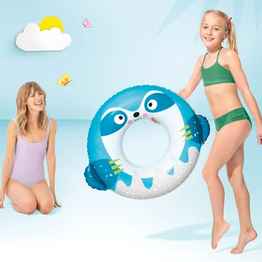 Intex Cute Animal Inflatable Swim Tube – Kids Pool Ring (33” x 30”) #59266