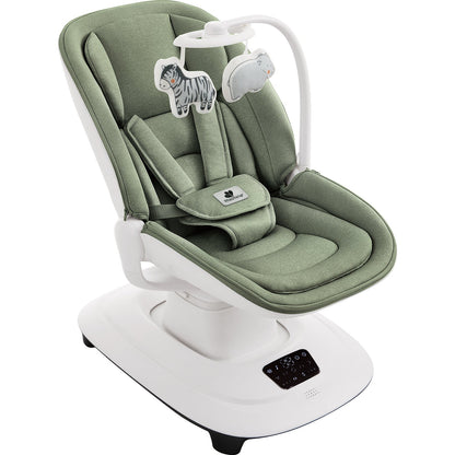 Mastela Multi-Motion 360° Baby Swing Chair – Full Recline, Mixed Green