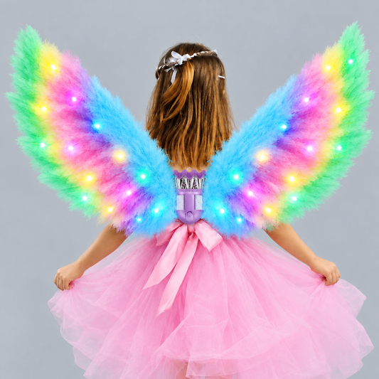 Multifunctional Electric Angel Wings Toy with Music & Colorful Lights