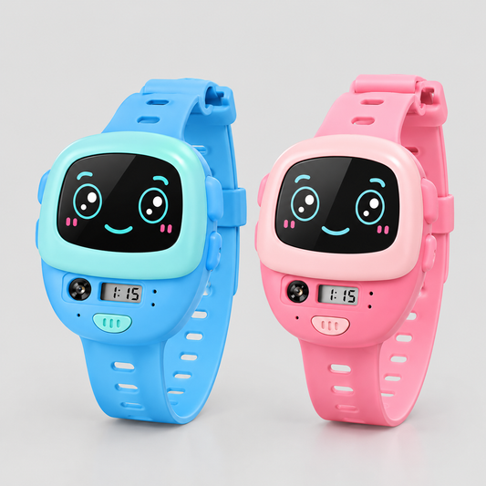 Rechargeable Watch Walkie Talkie Set – Pink & Blue | 3+ Years