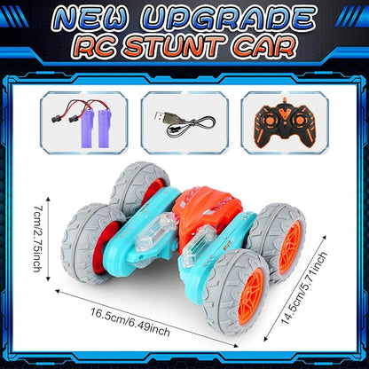 Remote Control Stunt Car with 360° Flips & Lights – Double-Sided 4WD | Golu Baby
