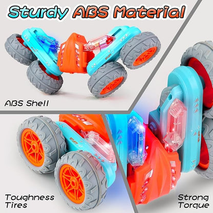 Remote Control Stunt Car with 360° Flips & Lights – Double-Sided 4WD | Golu Baby