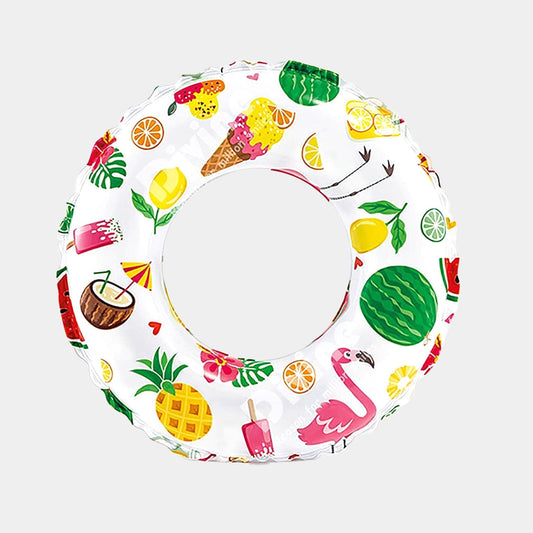 Intex Lively Print Swim Ring 20” – Kids Clear Top Pool Float (51cm) #59230