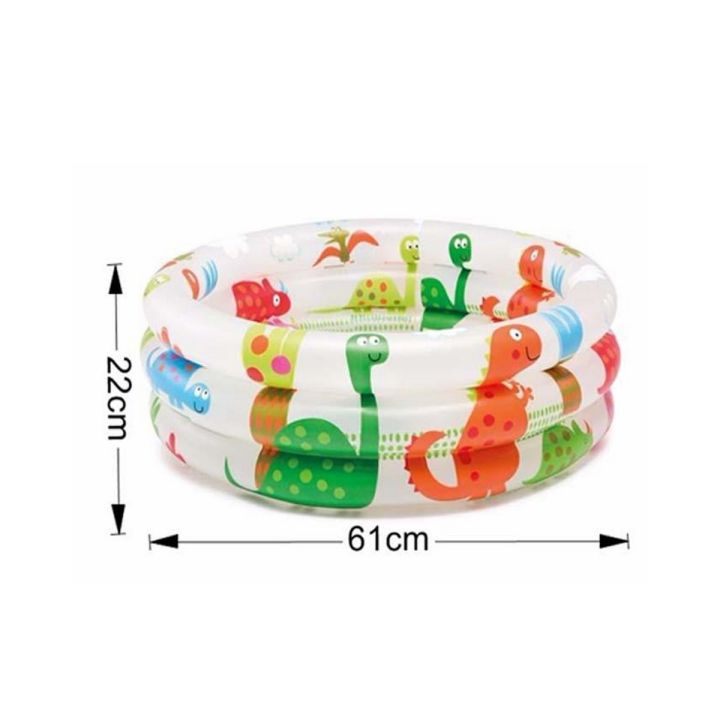 INTEX Dinosaur 3-Ring Baby Pool – 24″ D x 8.5″ H | Golu Baby
