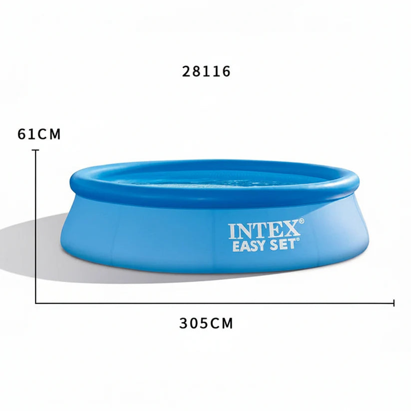 Intex Easy Set Inflatable Pool – 10ft x 24" Puncture-Resistant Family Swimming Pool #28116
