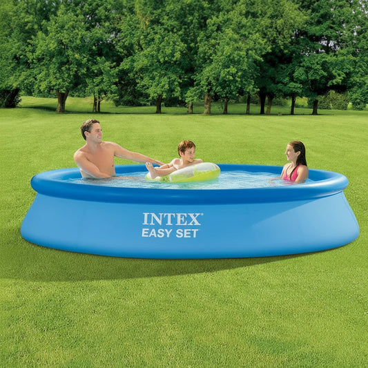 Intex Easy Set Inflatable Pool – 10ft x 24" Puncture-Resistant Family Swimming Pool #28116