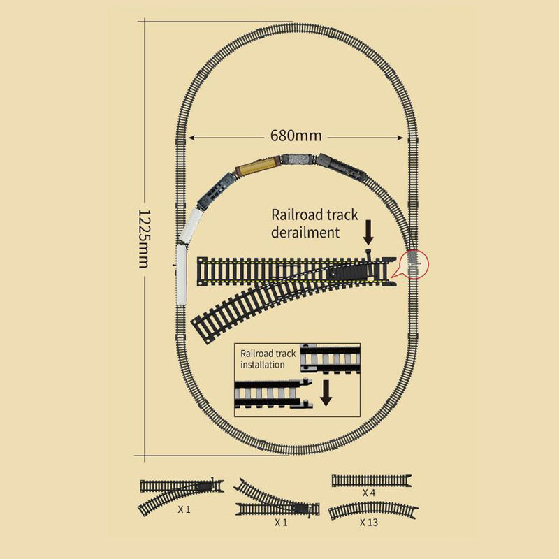 Steam Engine Train Set – Classic Vintage Model with Tracks | Golu Baby