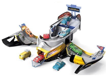 City Action Helmet Transformer – 2x Die-Cast Cars with Light & Sound | Face-Changing Rider Set | Golu Baby