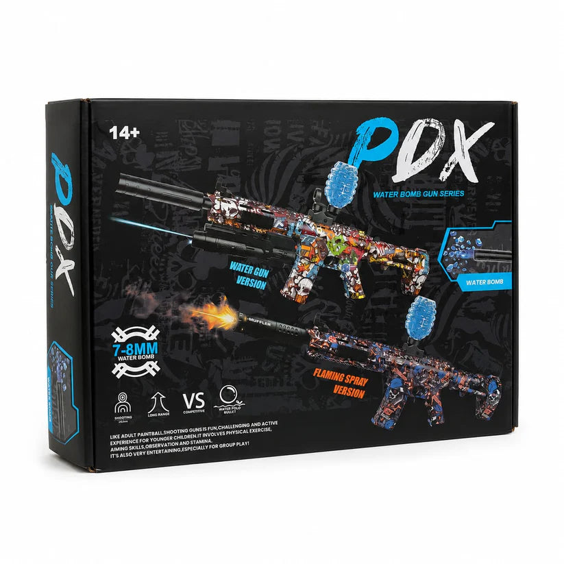 PDX Flaming Spray Water Bomb Gun – Rechargeable Electric Gel Blaster