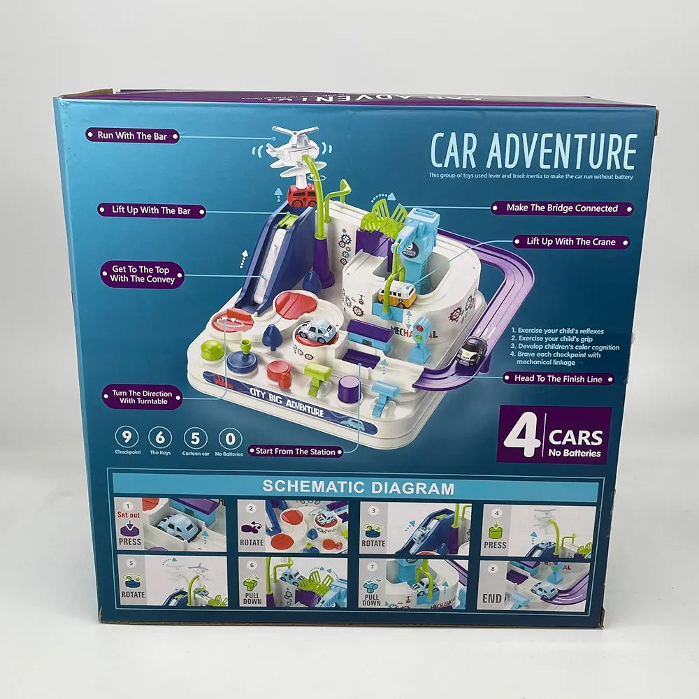 Car Adventure Track Set – Battery-Free Educational Fun - Golu Baby