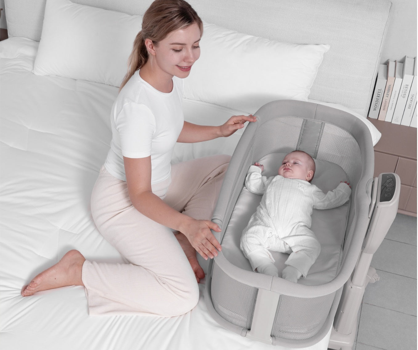 Dream Starlight Bedside Bassinet – 5-in-1 Smart Baby Bed for Sleep, Play & Comfort | Golu baby