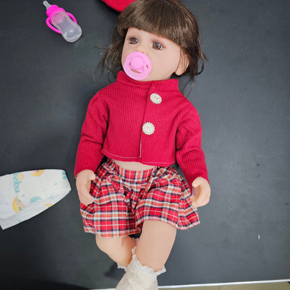 55cm Baby Silicone Doll – Lifelike Real Baby with Accessories | Golu Baby