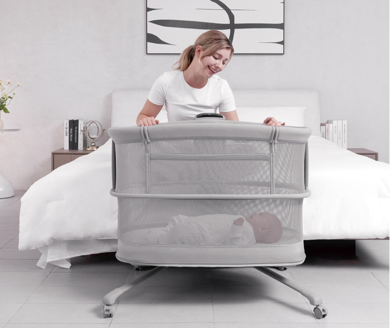 Dream Starlight Bedside Bassinet – 5-in-1 Smart Baby Bed for Sleep, Play & Comfort | Golu baby