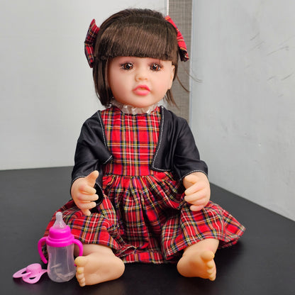 55cm Baby Silicone Doll – Lifelike Real Baby with Accessories | Golu Baby