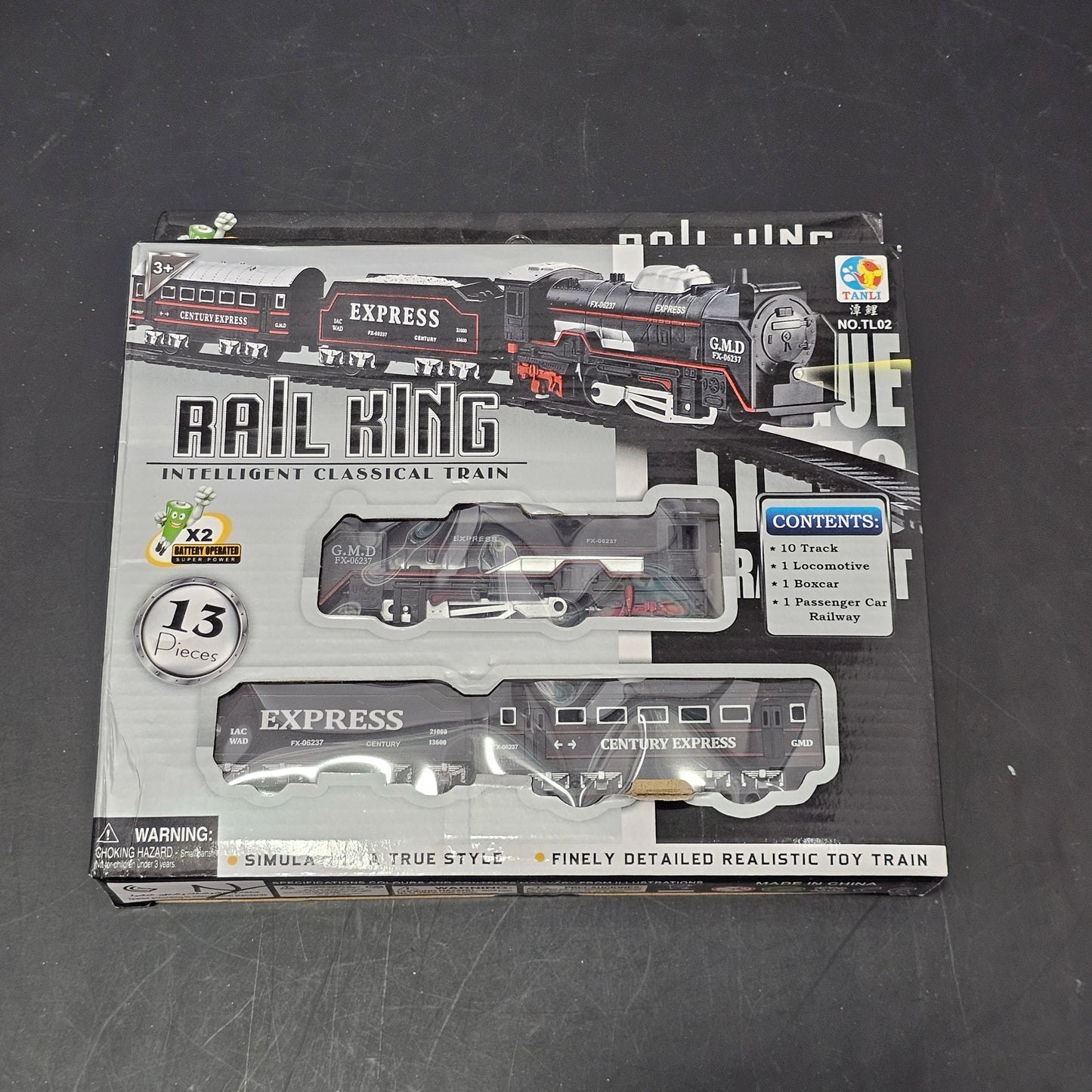 Rail King Intelligent Classic Train Set – 13 Pcs Track & Train Playset | Golu Baby