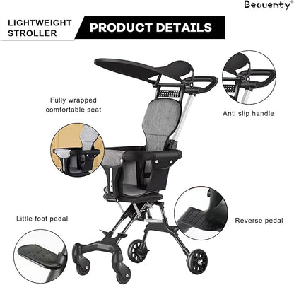 Two-Way Push Compact Baby Stroller – Lightweight & Anti-Rollover Design | Golu Baby