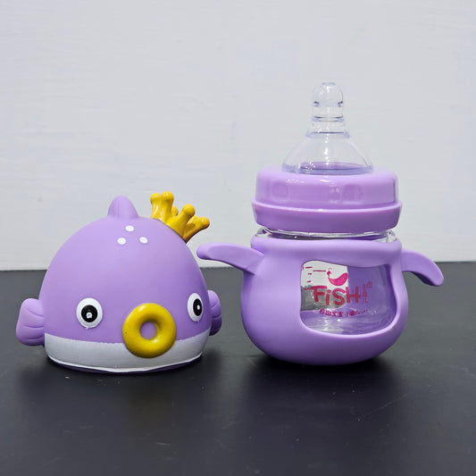 Baby Glass Feeder Purple 60ml – Safe, Compact & Comfortable | Golu Baby