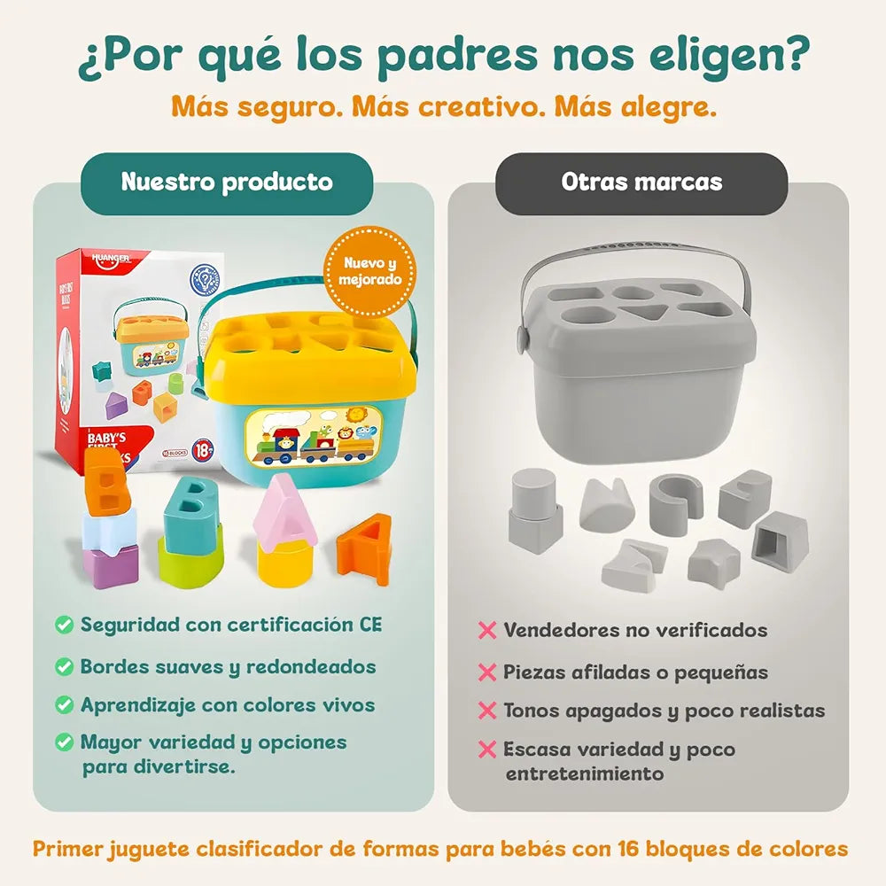 Baby’s First Blocks – 16-Piece Educational Building Set | Golu Baby