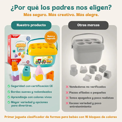 Baby’s First Blocks – 16-Piece Educational Building Set | Golu Baby