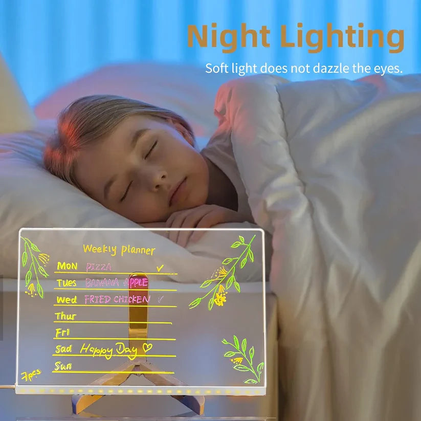 GlowWrite LED Acrylic Message Board – DIY Doodle Night Lamp
