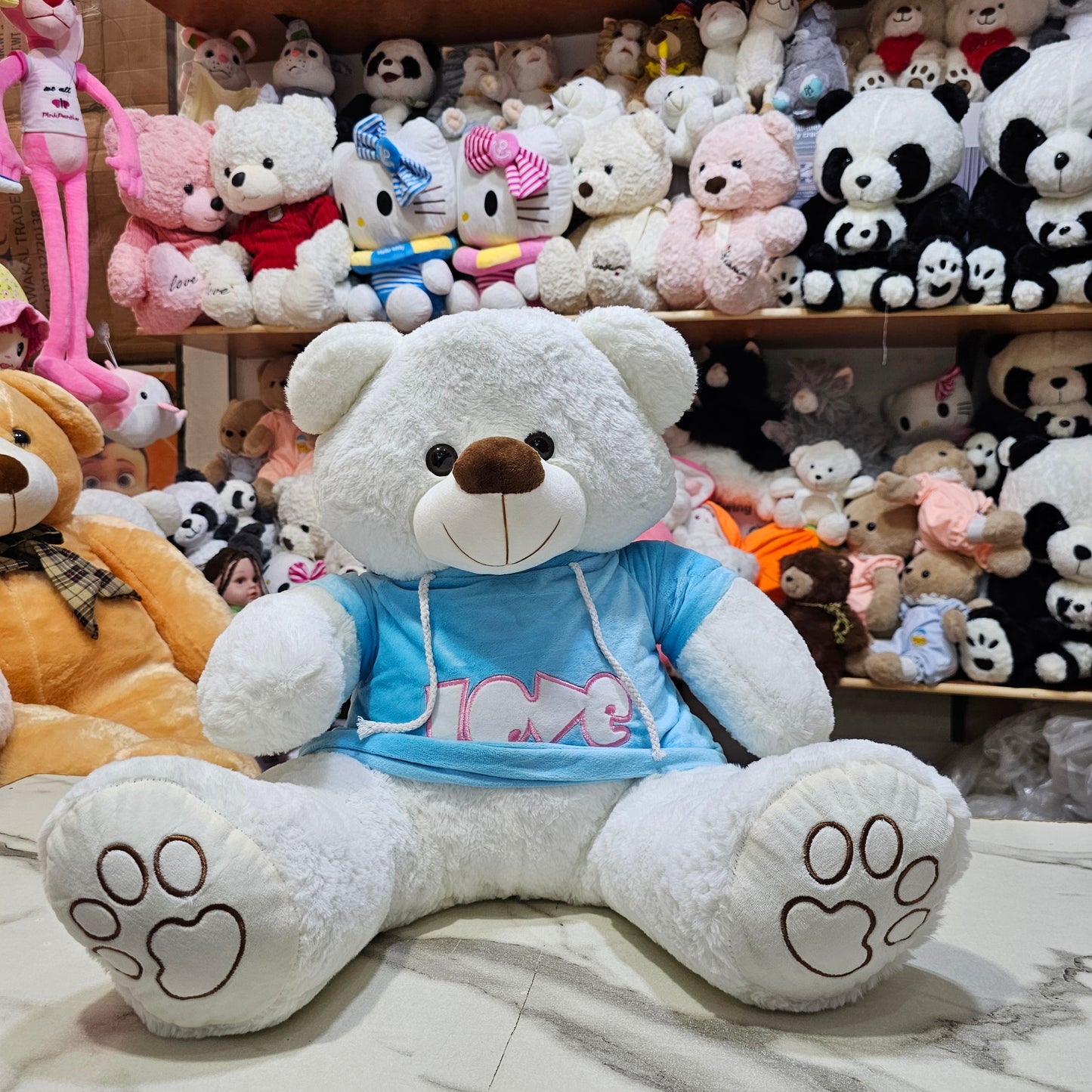 Blue Jacket Teddy Bear – 60cm Soft Plush Toy | Golu Baby