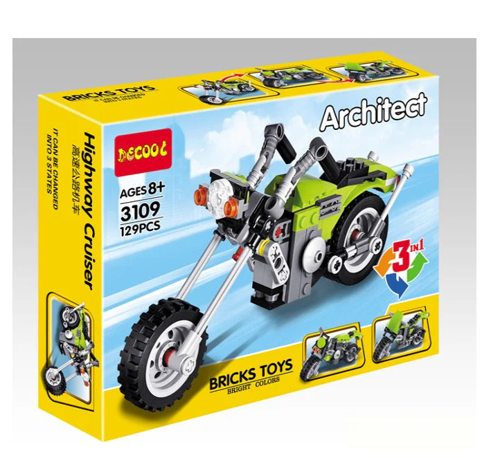 Architect Bricks Toy Set – Highway Cruiser 3-in-1 Building Kit (129+ Pcs) | Golu Baby