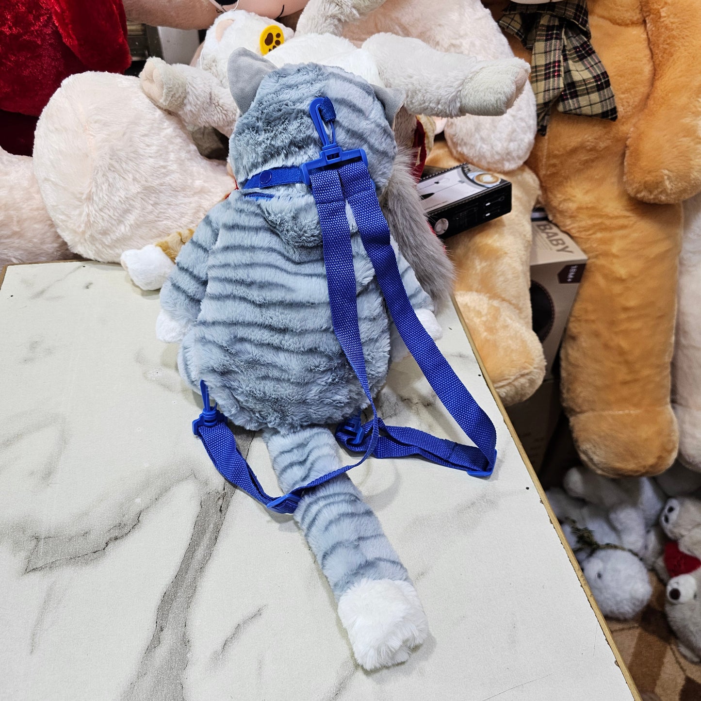 Learn to Speak Plush Cat with Shoulder Bag – Blue Colour | Golu Baby