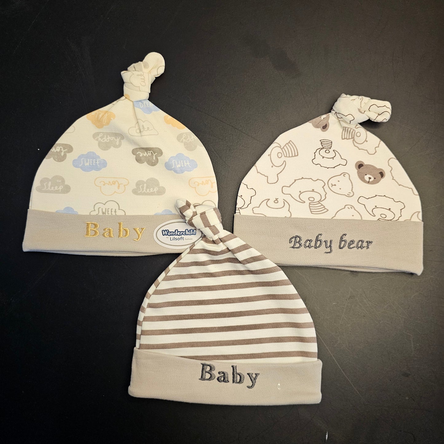 Pack of 3 Baby Caps – Soft Blended Stuff | Golu Baby