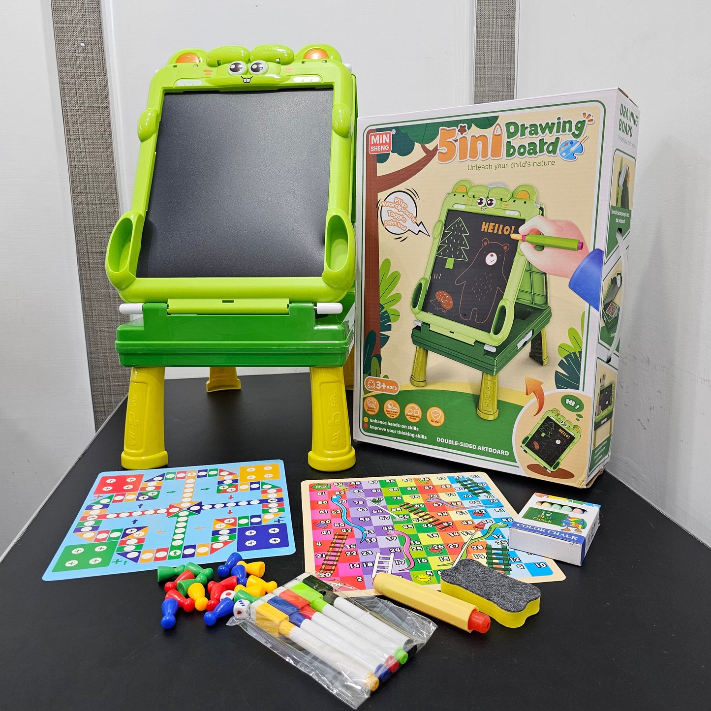 5-in-1 Drawing Board for Kids – Chalk, Markers & Magic Erase | Golu Baby