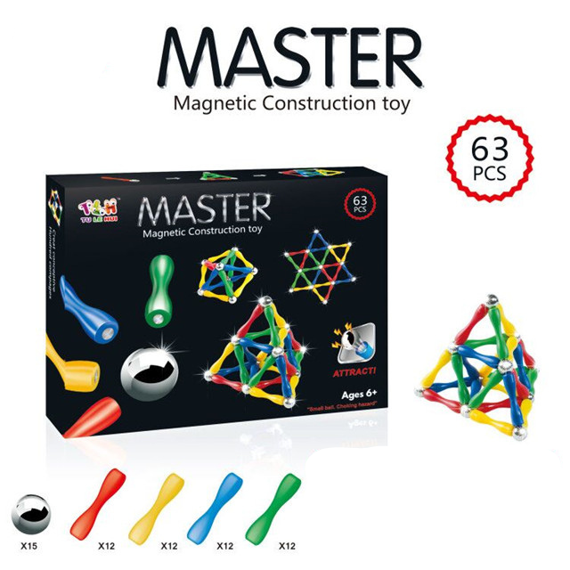 Master Magnet Set | 63 Pcs Magnetic Building Blocks for Kids - Golu Baby