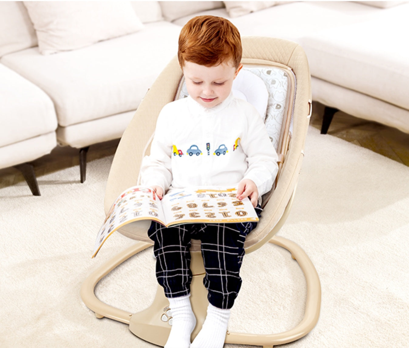 3-in-1 Deluxe Multi-Functional Bassinet – Smart Swing, Cozy Seat & Soothing Cradle | Golu baby