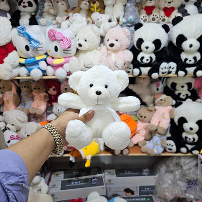 White Teddy Bear – 20cm Plush Toy | Golu Baby