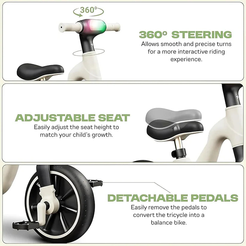RideGlide 3-Wheel Balance Tricycle – Anti-Rollover Kids Sliding Bike