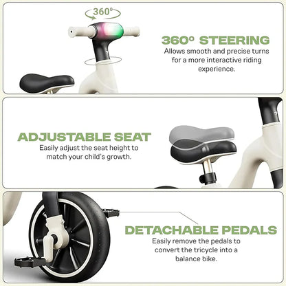 RideGlide 3-Wheel Balance Tricycle – Anti-Rollover Kids Sliding Bike
