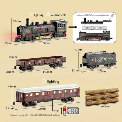 Steam Engine Train Set – Classic Vintage Model with Tracks | Golu Baby