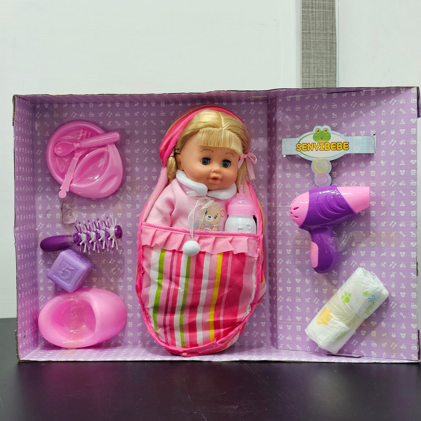 Baby Doll – with Accessories | Hair Comb, Potty Trainer, Blocks, Feeder, Hair Dryer & More | Golu Baby