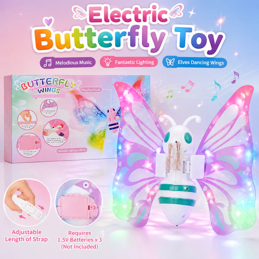 EnchantGlow Butterfly Fairy Wings – LED Light & Musical Angel Wings for Kids
