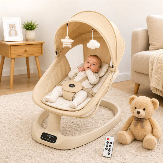 Kidilo 3-in-1 Deluxe Baby Bassinet – Electric Rocker, Cradle & Sleeper