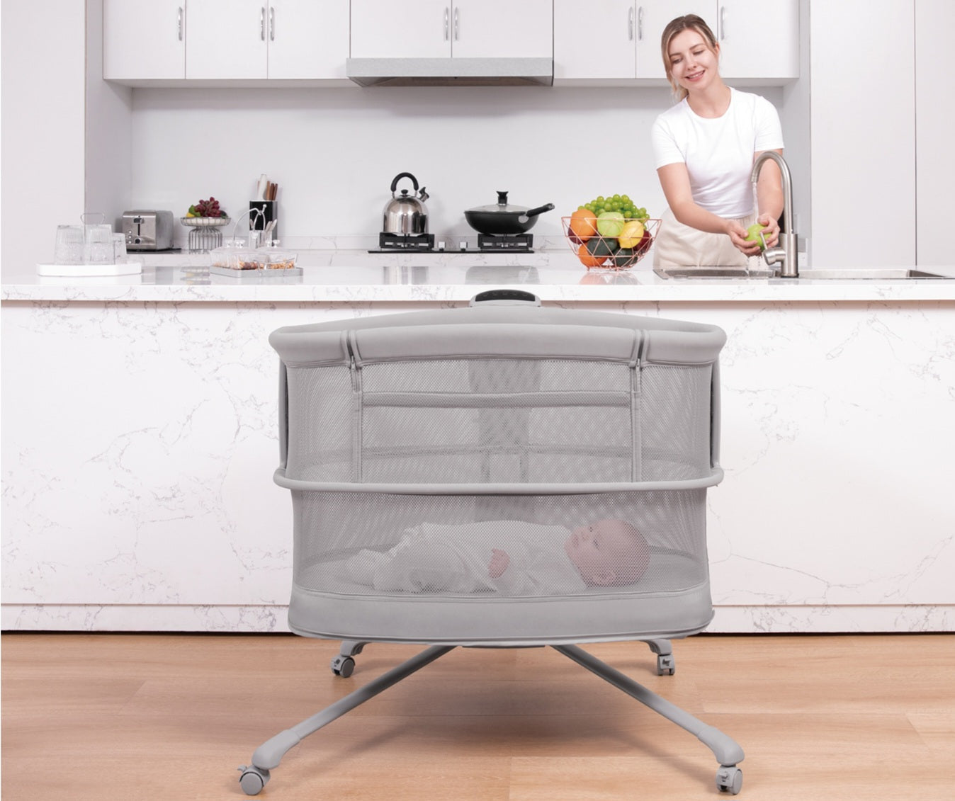 Dream Starlight Bedside Bassinet – 5-in-1 Smart Baby Bed for Sleep, Play & Comfort | Golu baby