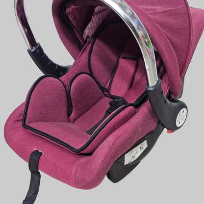 Baby Carry Cot with Soft Mattress – Steel Handle, Canopy & Safety Belt | GOLU BABY