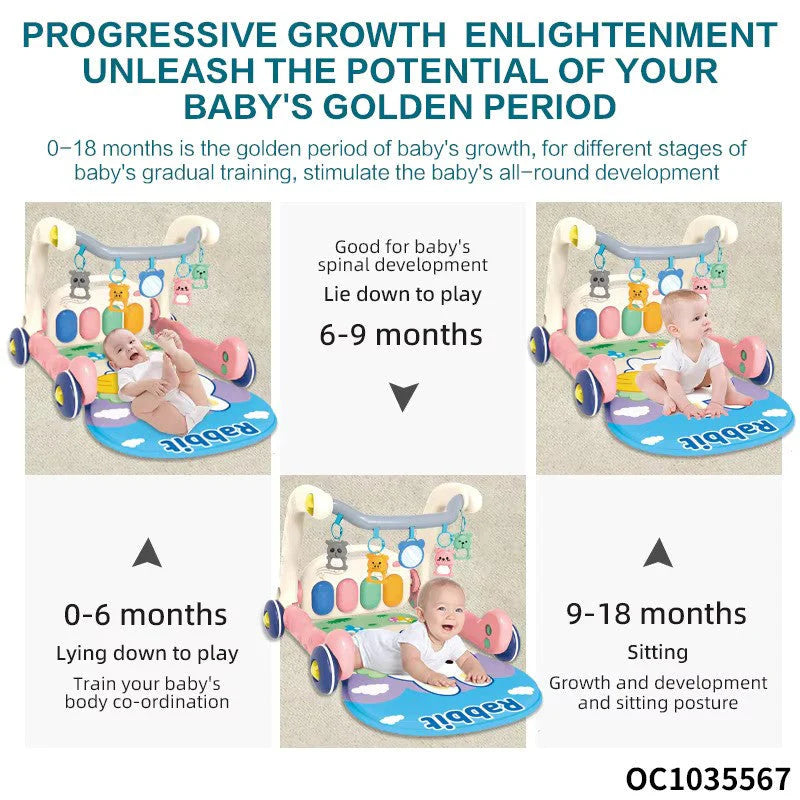 2 in 1 Walker Pedal Piano – Best for 0m+ Early Learning | Golu Baby