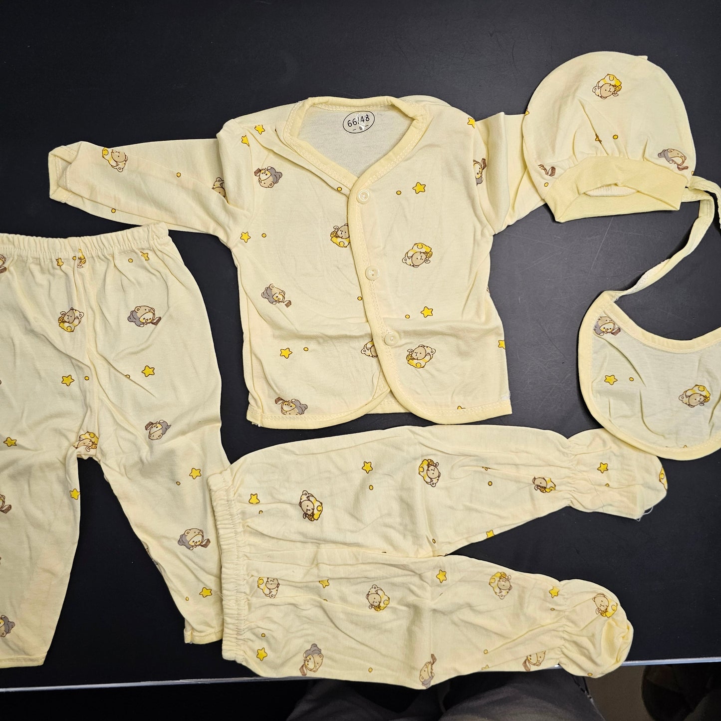 5 Pcs Lucky Star Luxury Baby Dress Set – Imported New Born Baby (Pink Colour) | Golu Baby