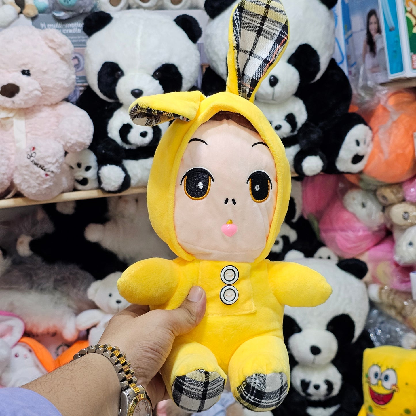 Yellow Cap Doll – 25cm Soft Plush Toy | Golu Baby