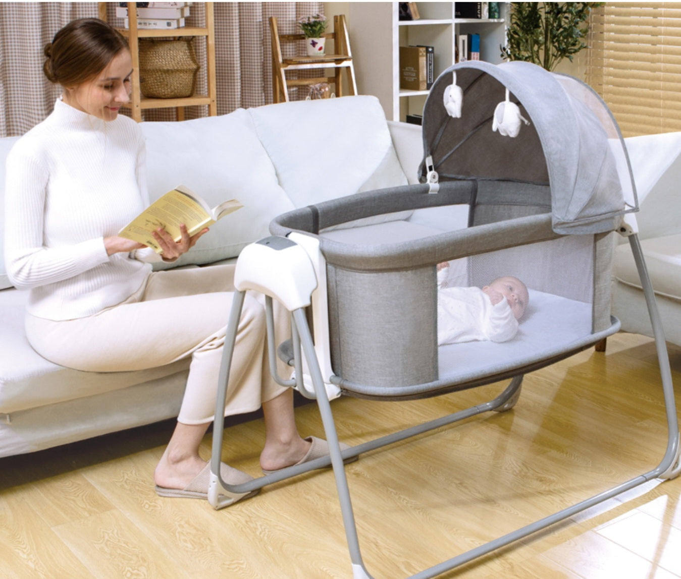 Deluxe 4-in-1 Bassinet – Smart, Safe & Multi-Functional Baby Cradle | Golu baby