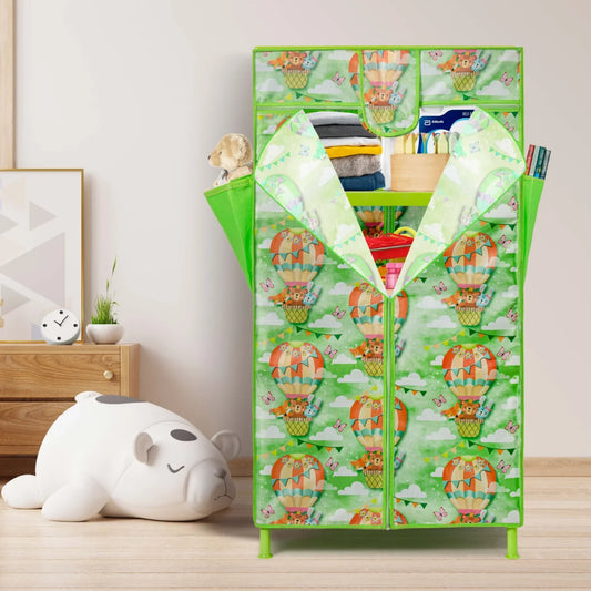 Toddlers Foldable Wardrobe – Green | Durable, Compact & Easy Storage | Golu Baby